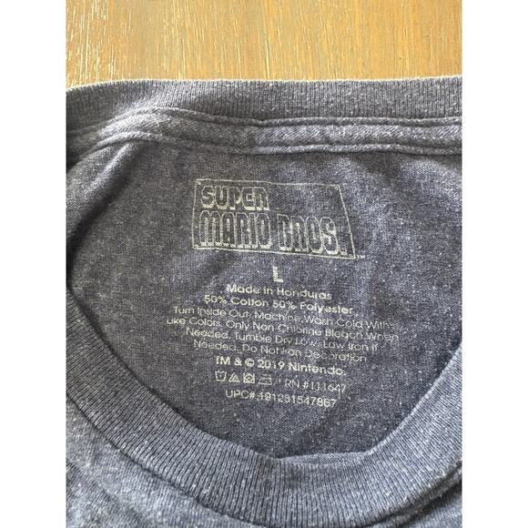 Super Mario Bros Adventures Shirt Mens Large Blue Nintendo Graphic Tee Bowser - Picture 4 of 4